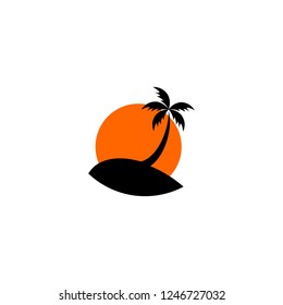 Palm logo vector, beach logo.