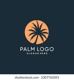 Palm logo vector with creative design idea