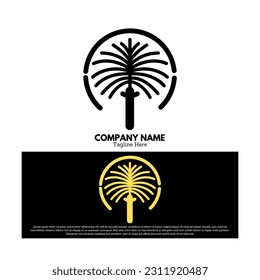 Palm logo vector design illustration. Plant logo design