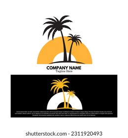 Palm logo vector design illustration. Plant logo design