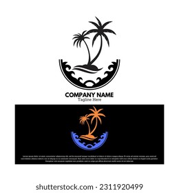 Palm logo vector design illustration. Plant logo design