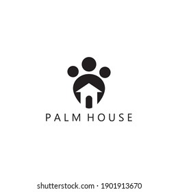 Palm logo vector house abstract design illustration