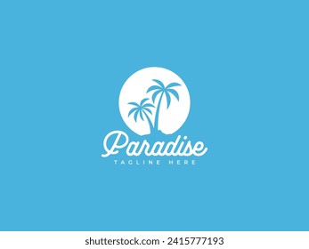 ilustración vectorial del logo de la palma. plantilla de logotipo de árbol de coco de playa