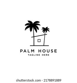 Logotipo de la palma Logotipo vectorial Diseño de la casa, Plantilla de diseño del logotipo, logotipo del hotel