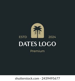 Palm Luxury Dates Logo design retro hipster vintage