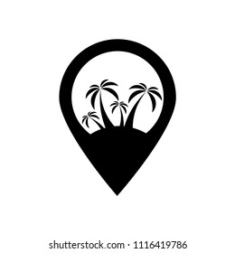 Palm map icon vector sign symbol