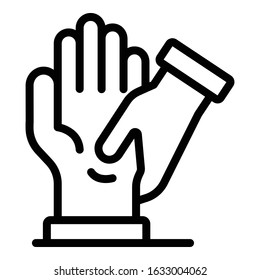Palm massage icon. Outline palm massage vector icon for web design isolated on white background