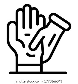 Palm massage icon. Outline palm massage vector icon for web design isolated on white background