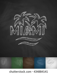 palm Miami icon. Hand drawn vector illustration