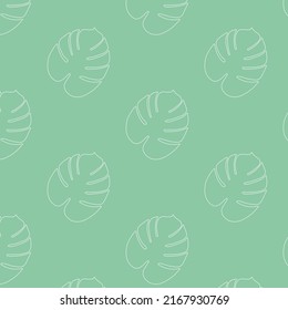 Palmmonstera-Muster auf grünem Hintergrund. Vektor eps10
