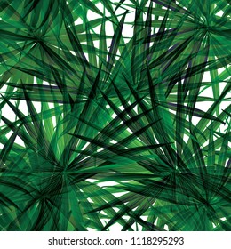 Palm Monstera Seamless Pattern. White Green Tropical Summer Background. Beach Jungle Leaves for Swimwear Design. Lei Rapport. Retro Hawaiian Print. Tropic Textile Texture.  Botanic tile.