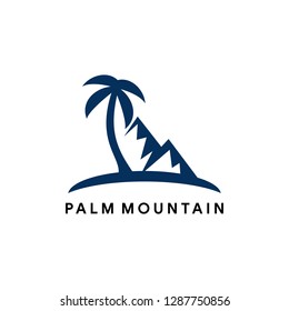 palm mountain logo icon vector