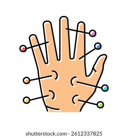 palm needles acupuncture color icon vector. palm needles acupuncture sign. isolated symbol illustration