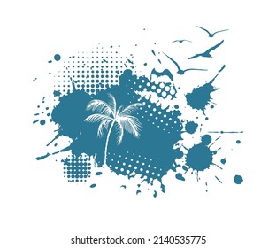 Objeto de palma azul. Ilustración del vector