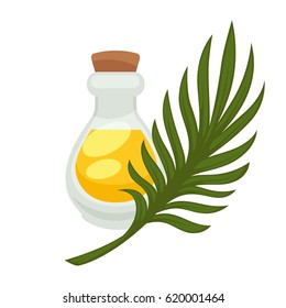 Palm oil in bottle. Vector flat isolated icon