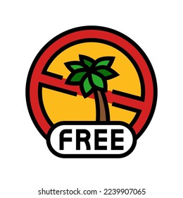 palm oil free color icon vector. palm oil free sign. isolated symbol illustration