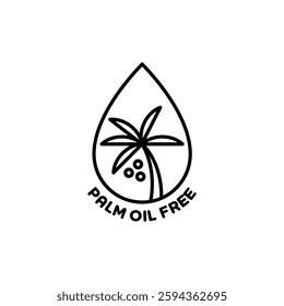 Palm oil free flar vector icon