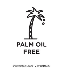 Palm oil free icon Black line art vector logo