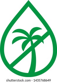 Palm Oil Free icon green on white background for food - Eps vector