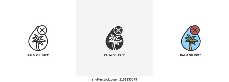 palm oil free icon. Line, solid and filled outline colorful version, outline and filled vector sign. Idea Symbol, logo illustration. Vector graphics