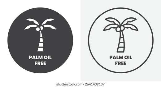 Palm oil free icon Line graphics illustration