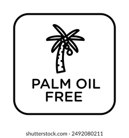 Palm oil free icon linear logo mark in black and white