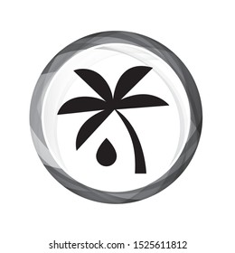 Palm oil free icon vector eps with circle rounded grey and black