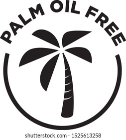 Palm oil free icon vector eps with circle rounded grey black