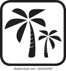 Palm oil free icon vector eps squared black and white