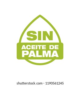 Palm Oil Free Icon written in Spanish