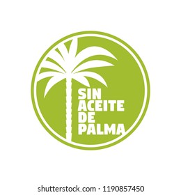 Palm Oil Free Icon written in Spanish