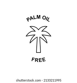 Palm oil free label icon in black line style icon, style isolated on white background