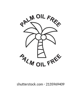 Palm oil free label icon in black line style icon, style isolated on white background