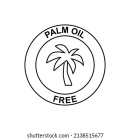 Palm oil free label icon in black line style icon, style isolated on white background