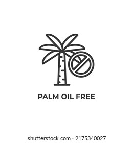 palm oil free line icon. linear style sign for mobile concept and web design. Outline vector icon. Symbol, logo illustration. Vector graphics