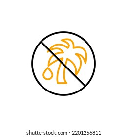Palm Oil Free line icon. Simple element illustration. Palm Oil Free concept outline symbol design.