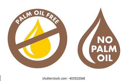 Palm Oil Free / No Palm Oil - simple vector stamp for labeling. Proof that item is environmentally friendly and healthy.