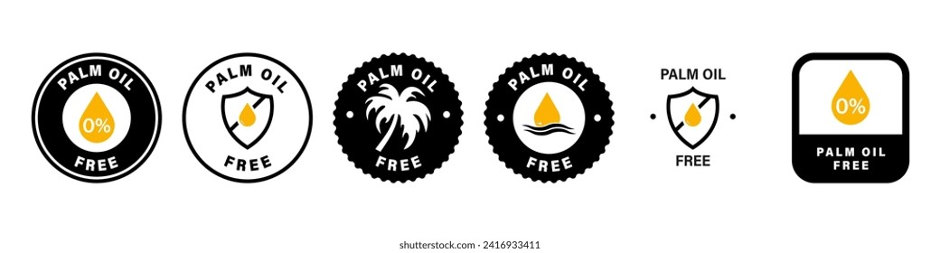 Palm Oil Free. Set of vector labels for product package. 