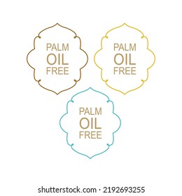 Palm Oil Free Simple Colored Design Badges for Bio Shop Product Packages isolated on White