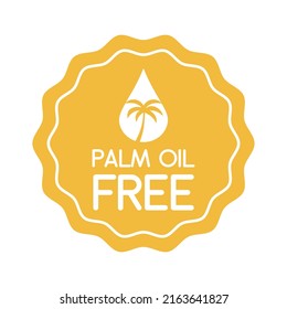 Palm oil free symbol. Organic food without saturated fats. Vector illustration