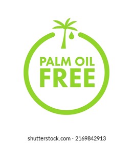 Palm Oil Free symbol. Organic food without saturated fats. Vector stock illustration