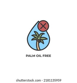 palm oil free vector icon. Colorful flat design vector illustration. Vector graphics