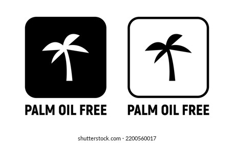 Palm Oil Free Vector Icon Symbol Logo. Palm Tree Without Oil Product Food Illustration Package Icon