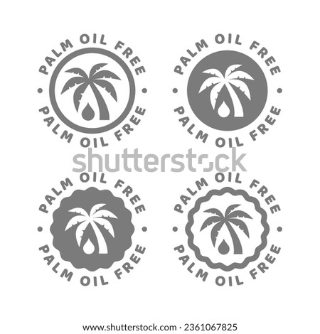 Palm oil free vector label. No palm oil circle stamp or sticker.
