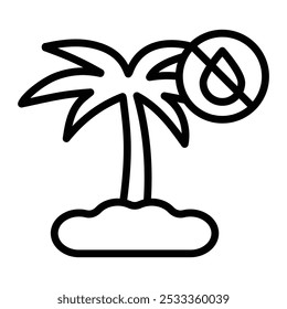 Palm Oil Free Vector Line Icon Design