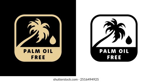 Aceite de palma libre - sello de Vector para el etiquetado de productos alimenticios.