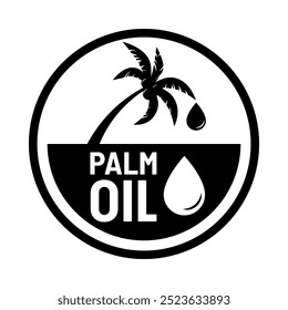 Palm oil fruits and Palm leaf behind big bottle of palm oil against white background. Organic Fat Vegetarian cooking oil concept. Vector signs for packaging design.