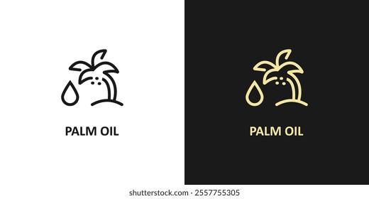 palm oil icon. illustration of palm oil , label template, vector art.