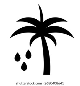 Icono de aceite de palma. Palmera y gota de aceite simple símbolo de señalización icono de arte de Clip Ilustración vectorial