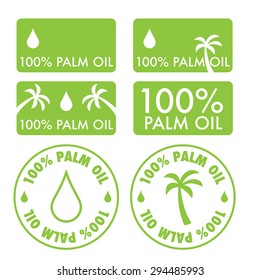 Palm oil icons vector set or collection